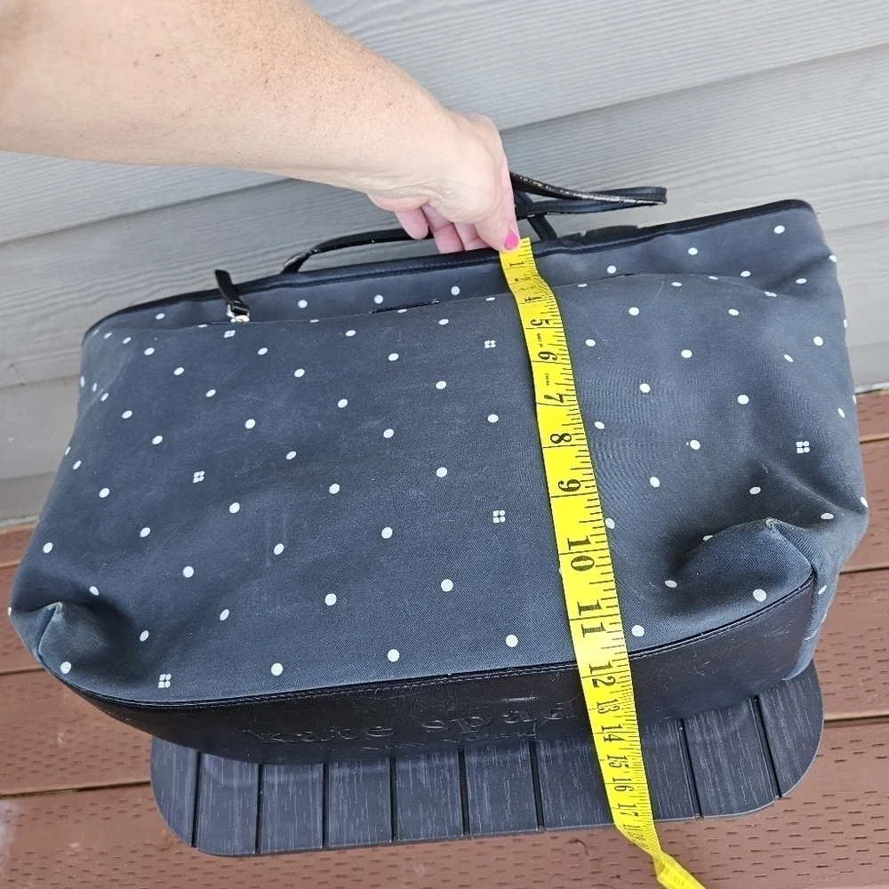 Kate Spade Polka Dot Tote Diaper Baby Bag Black White Purse Shopper Bag Vintage